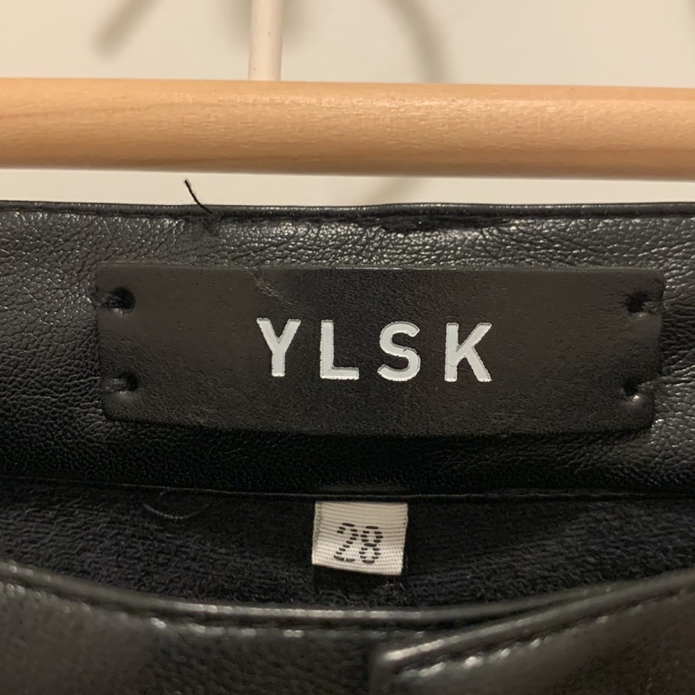 YLSK leather and PU blend bedazzled pocket pants - Picture 5 of 9